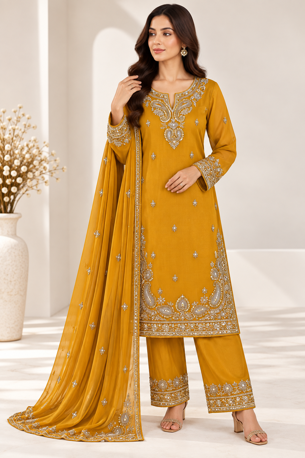3PC Luxury Embroidered Suit