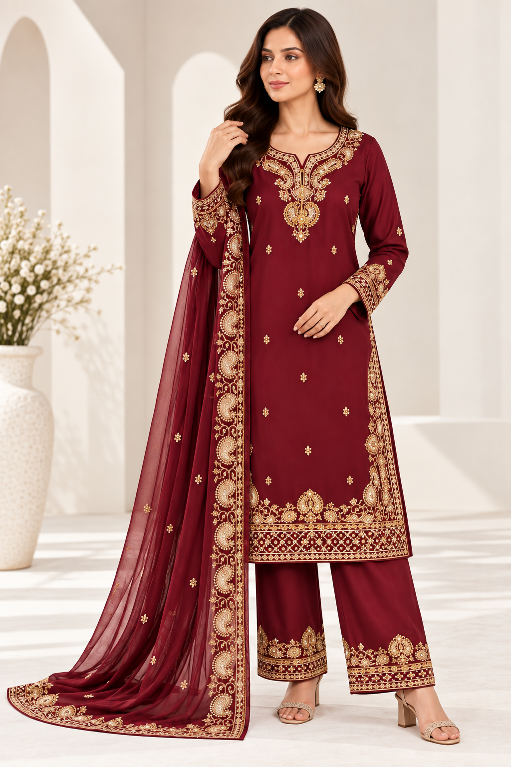 3PC Luxury Embroidered Suit